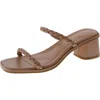 Marc Fisher Ltd Thoral Womens Leather Square Toe Slide Sandals In Brown