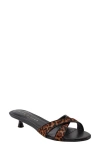 Marc Fisher Ltd Tracey Genuine Calf Hair Kitten Heel Slide Sandal In Leopard