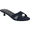 Marc Fisher Ltd Tracey Kitten Heel Slide Sandal In Dark Blue Denim