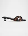 Marc Fisher Ltd Tracey Genuine Calf Hair Kitten Heel Slide Sandal In Brown