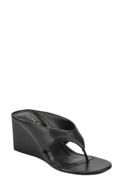 Marc Fisher Ltd Udena Wedge Flip Flop In Black
