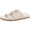 Marc Fisher Ltd Verity Womens Chain Leather Slide Sandals In Ivory Leather