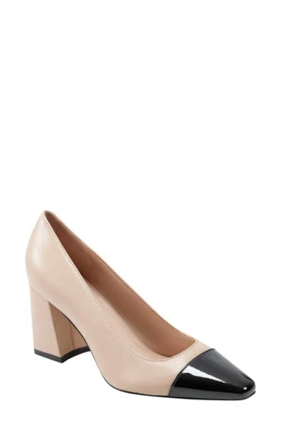 Marc Fisher Ltd Vernie Block Heel Pump In Light Natural Leather Multi