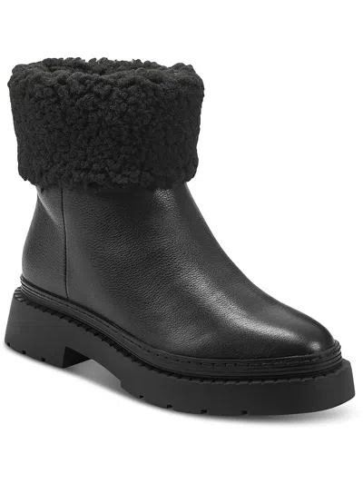 Marc Fisher Ltd Vina Womens Suede Faux Fur Lined Winter & Snow Boots In Black