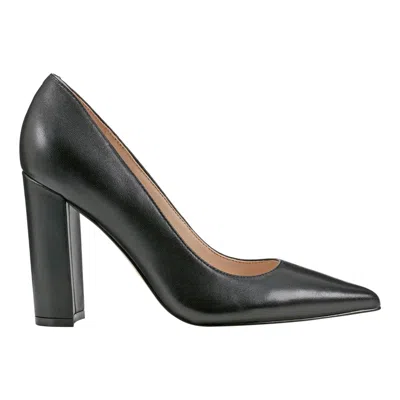 Marc Fisher Ltd Women's Abilene Leather Block Heel Pointy Toe Pump In Black