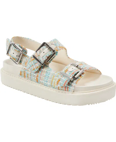 MARC FISHER LTD WOMEN'S AGENDA BUCKLE STRAPS FLATFORM SANDALS