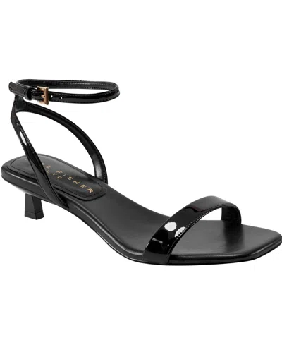 Marc Fisher Ltd Women's Alona Kitten Heel Sandals In Black Patent