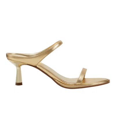 Marc Fisher Ltd Women's Alonde Leather Heeled Slide Sandal In Gold