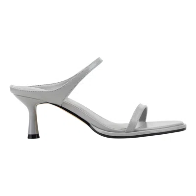 Marc Fisher Ltd Women's Alonde Leather Heeled Slide Sandal In Gray