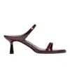 Marc Fisher Ltd Women's Alonde Leather Heeled Slide Sandal In Burgundy
