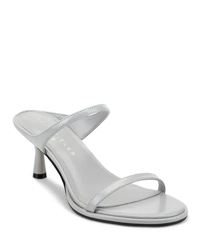 Marc Fisher Ltd Women's Alonde Leather High Heel Slide Sandals In Gray