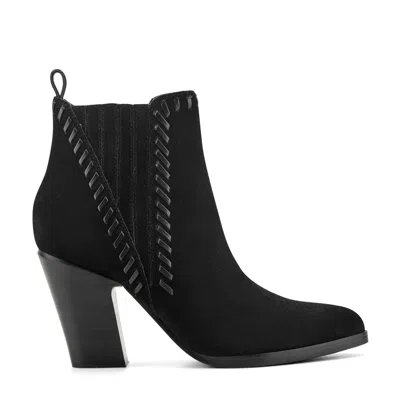 Marc Fisher Ltd Women's Alvira Leather Western Ankle Bootie In Black