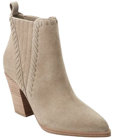 Marc Fisher Ltd Women's Alvira Suede Block Heel Booties In Brown