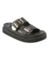 Marc Fisher Ltd Amirra Platform Slide Sandal In Black Leather