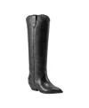 Marc Fisher Ltd Women's Ander Leather Western Boot In Black Leather
