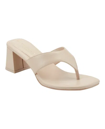 Marc Fisher Ltd Women's Arcee Leather Block Heel Dress Sandals In Neutral