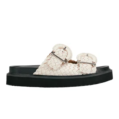 MARC FISHER LTD Women's Auggie Woven Leather Footbed Sandal