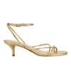 Marc Fisher Ltd Women's Ballen Leather Ankle Strap Sandal In Gold
