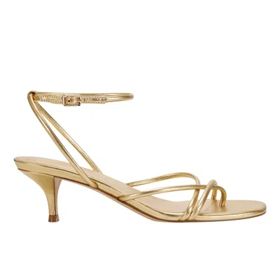 Marc Fisher Ltd Women's Ballen Leather Ankle Strap Sandal In Gold