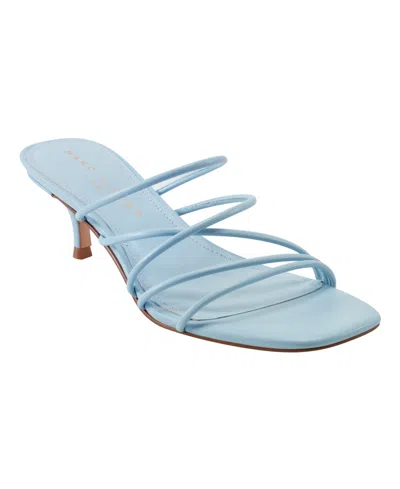 Marc Fisher Ltd Women's Banna Strappy Kitten Heel Sandals In Light Blue Leather