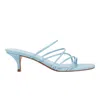 Marc Fisher Ltd Women's Banna Strappy Leather Dress Sandal In Blue
