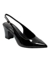 Marc Fisher Ltd Blakeley Slingback Pointed Toe Pump In Black Patent Leather
