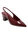 Marc Fisher Ltd Blakeley Slingback Pointed Toe Pump In Dark Red Patent Leather