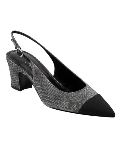 Marc Fisher Women's Blakeley Pointy Toe Dress Slingback Pumps In Silver,black