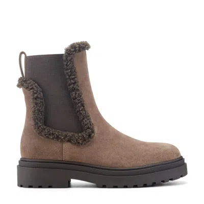 Marc Fisher Ltd Women's Blaynie Leather Lug Sole Bootie In Brown