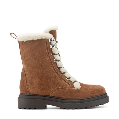 Marc Fisher Ltd Women's Braylee Leather Lace Up Bootie In Brown