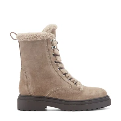 Marc Fisher Ltd Women's Braylee Leather Lace Up Bootie In Neutral