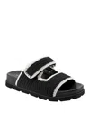 Marc Fisher Ltd Raffia Dual-buckle Sporty Sandals In Black