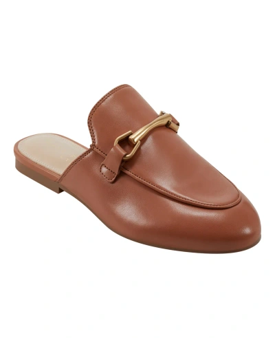 Marc Fisher Ltd Women's Butler Slip-on Almond Toe Casual Loafers In Medium Natural Leather