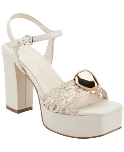 Marc Fisher Ltd Cabell Ankle Strap Platform Sandal In White