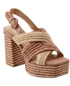 Marc Fisher Ltd Caddy Platform Sandal In Dark Tan,natural