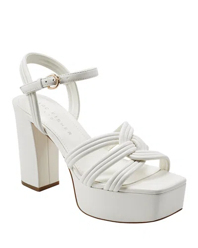 Marc Fisher Ltd Women's Cairo 2 Strappy Platform High Heel Sandals In Ivory