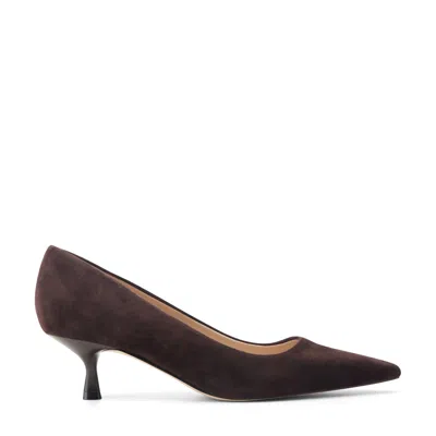 Marc Fisher Ltd Women's Calynna Leather Kitten Heel Pump In Brown