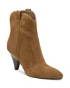 Marc Fisher Ltd Women's Carissa 62mm Suede Tapered-heel Ankle Boots In Tan
