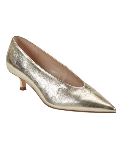 Marc Fisher Ltd Women's Cecile Kitten Heel Pumps In Gold