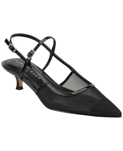 Marc Fisher Ltd Ceddy Slingback Pointed Toe Kitten Heel Pump In Black
