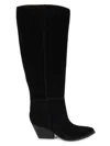 Marc Fisher Ltd Women's Challi Riding Heel Suede Mid-calf Boots In Black