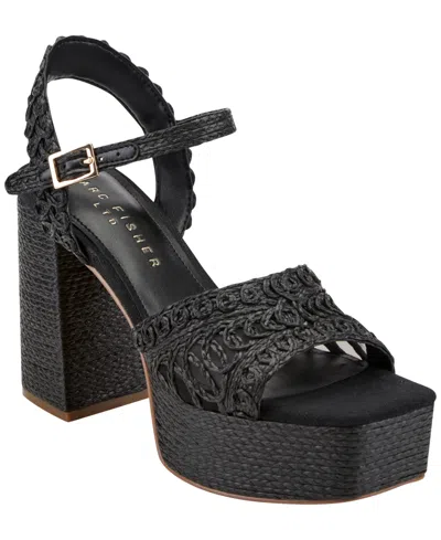 Marc Fisher Ltd Chayse Ankle Strap Platform Sandal In Black