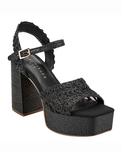 Marc Fisher Ltd Chayse Ankle Strap Platform Sandal In Black