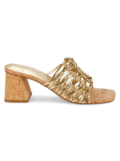 Marc Fisher Ltd Women's Colica Block Heel Sandals In Gold