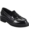 Marc Fisher Ltd Dagman Whipstitch Leather Loafers In Black
