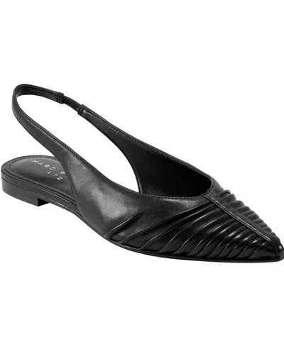 Marc Fisher Ltd Women's Dalatee Ruched Slingback Flats In Black