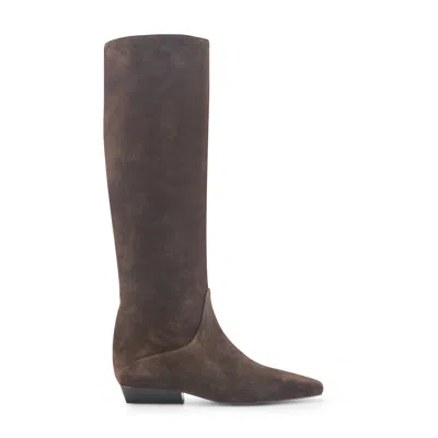 Marc Fisher Ltd Women's Dalli Leather Flat Boot In Brown