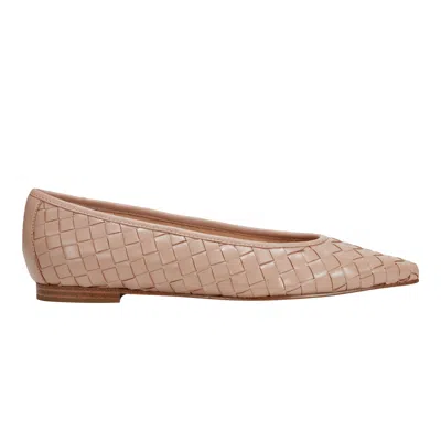 Marc Fisher Ltd Women's Damaria Leather Woven Flat In Neutral