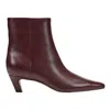 Marc Fisher Ltd Danai Leather Zip Ankle Booties In Burgundy