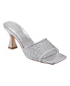 Marc Fisher Ltd Crystal Mesh Leather Mule Sandals In Silver